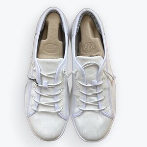 Hey Dude White Loafers Slip-Ons with Lightweight Canvas Material